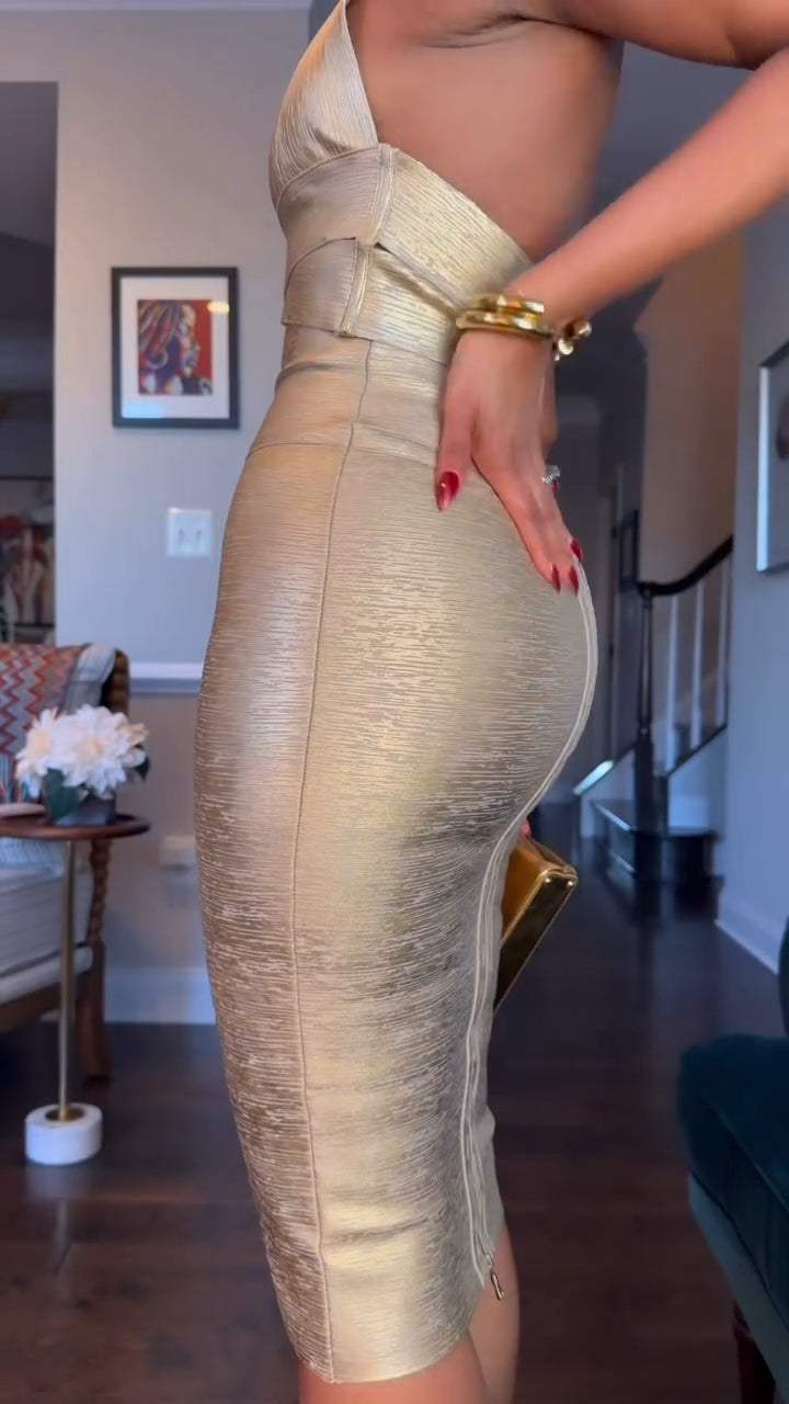 Gold Sexy Dress Suit