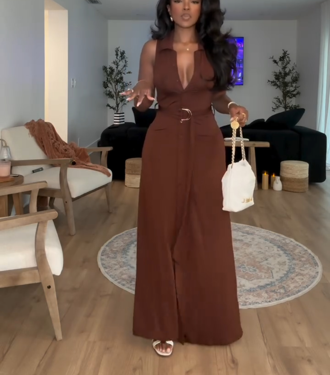 Sleeveless high waist jumpsuit