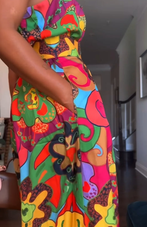 Printed casual 2 piece suit