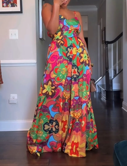 Printed casual 2 piece suit