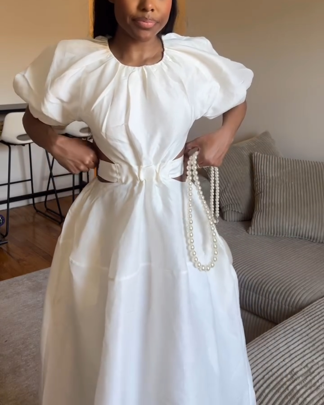 White waist dress