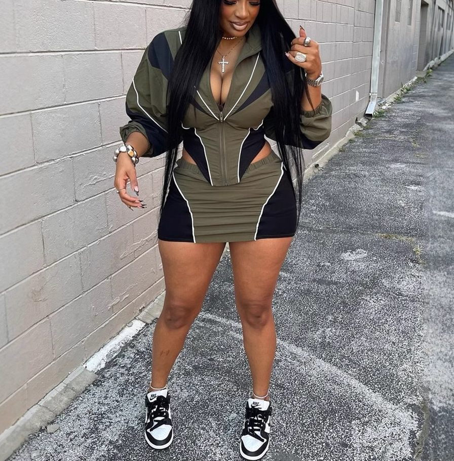 Sports style loose casual skirt suit