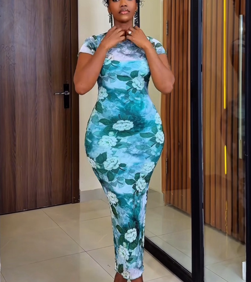 Printed fitted dress