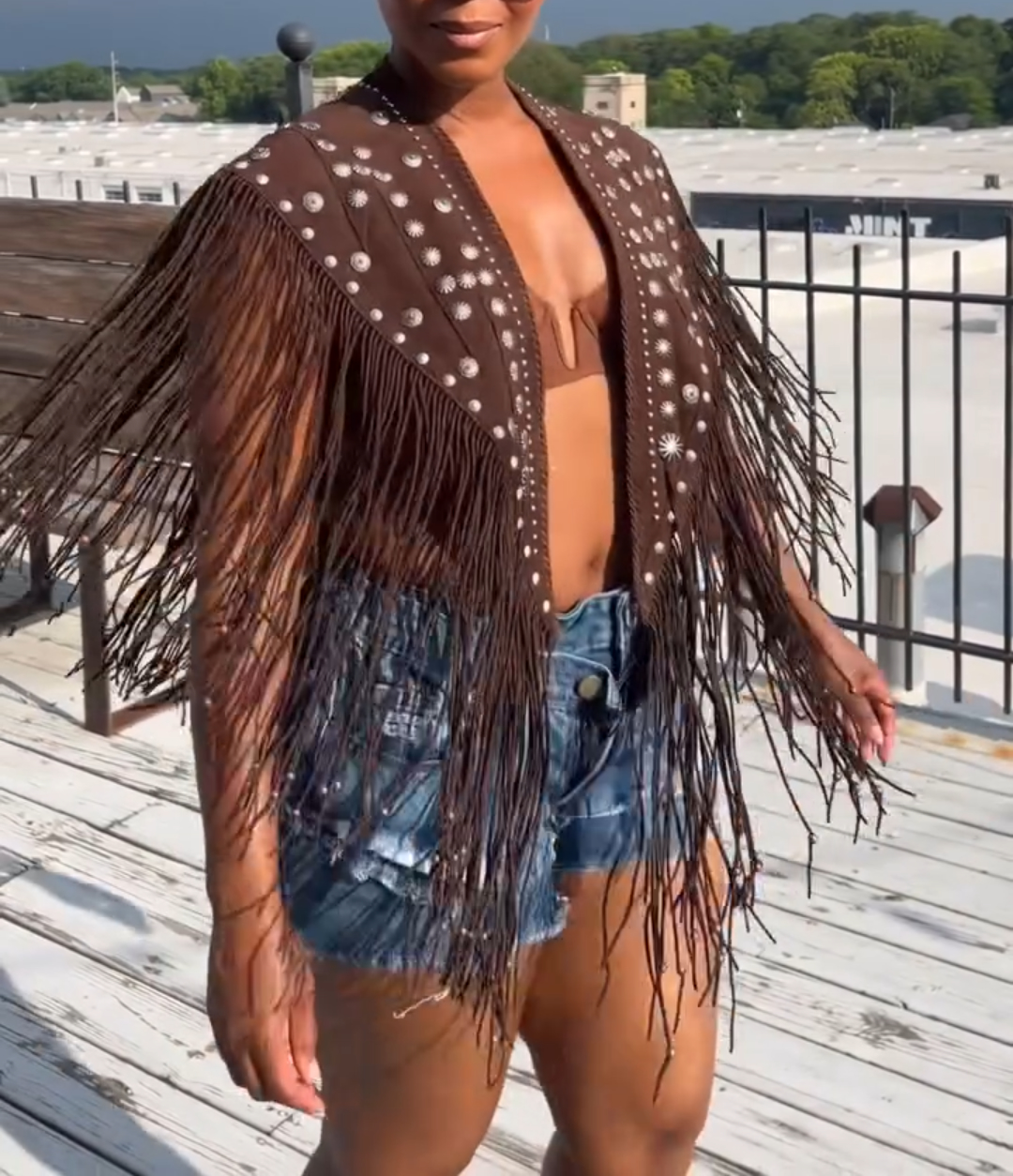 Brown Fringe Jacket