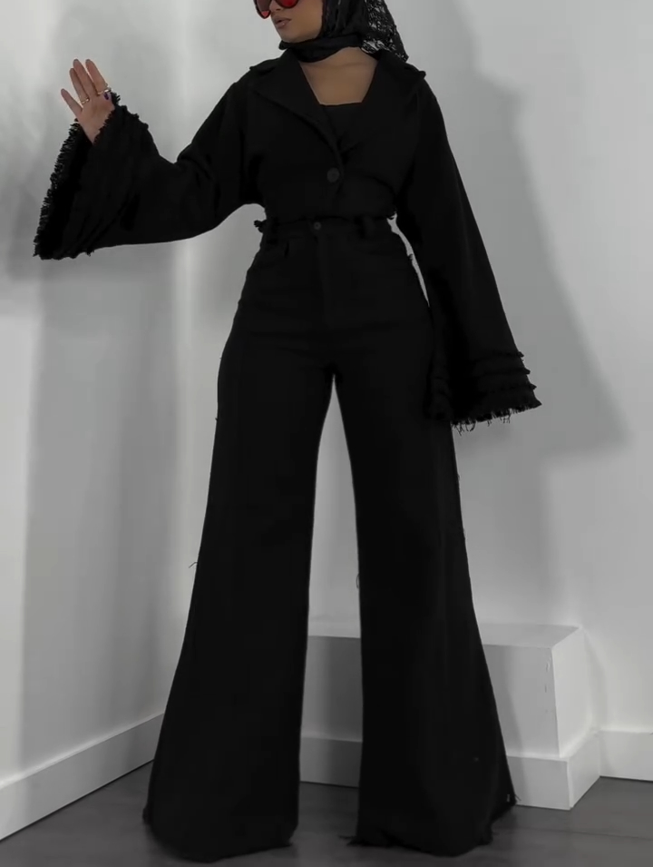 Bell sleeve lapel two piece suit