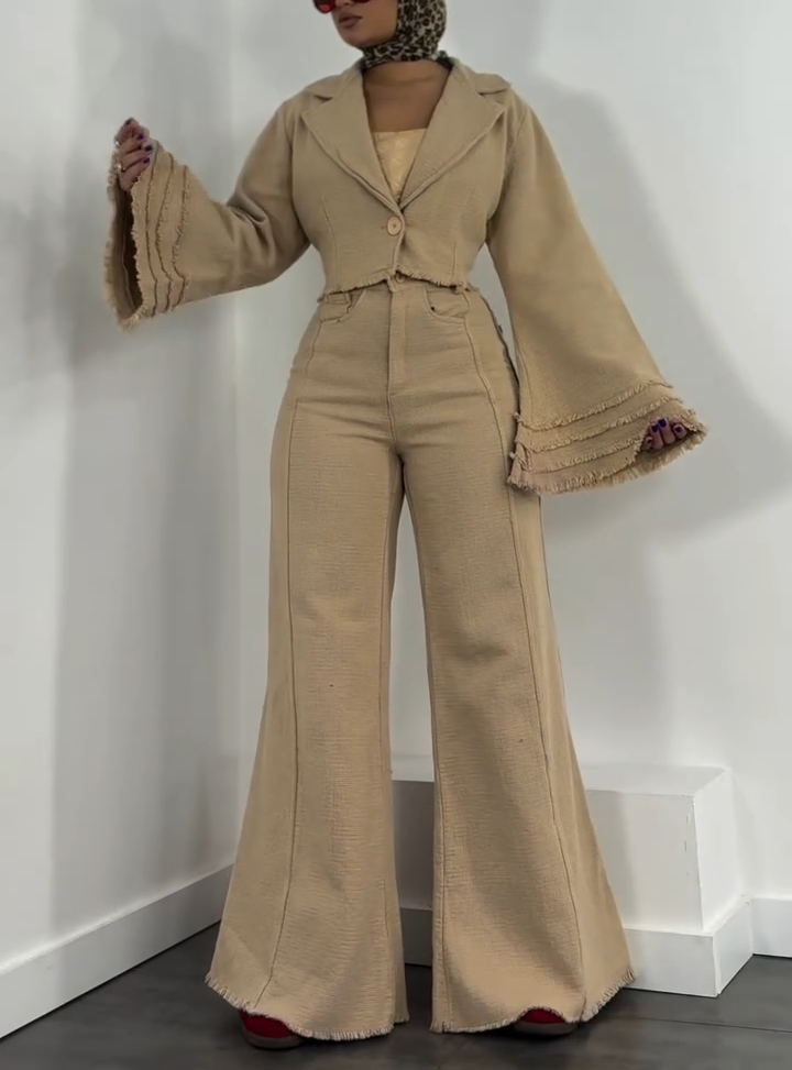 Bell sleeve lapel two piece suit
