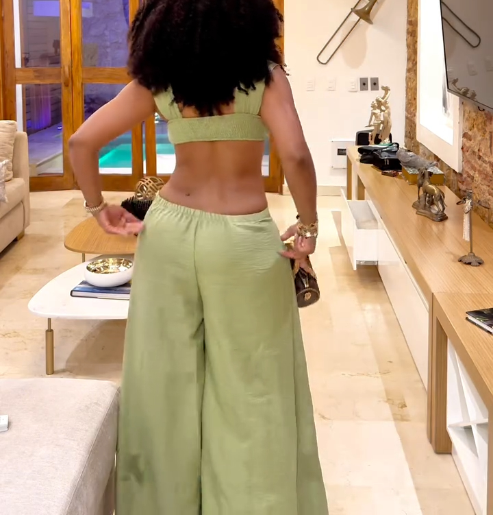Green Cutout Wide Leg Jumpsuit