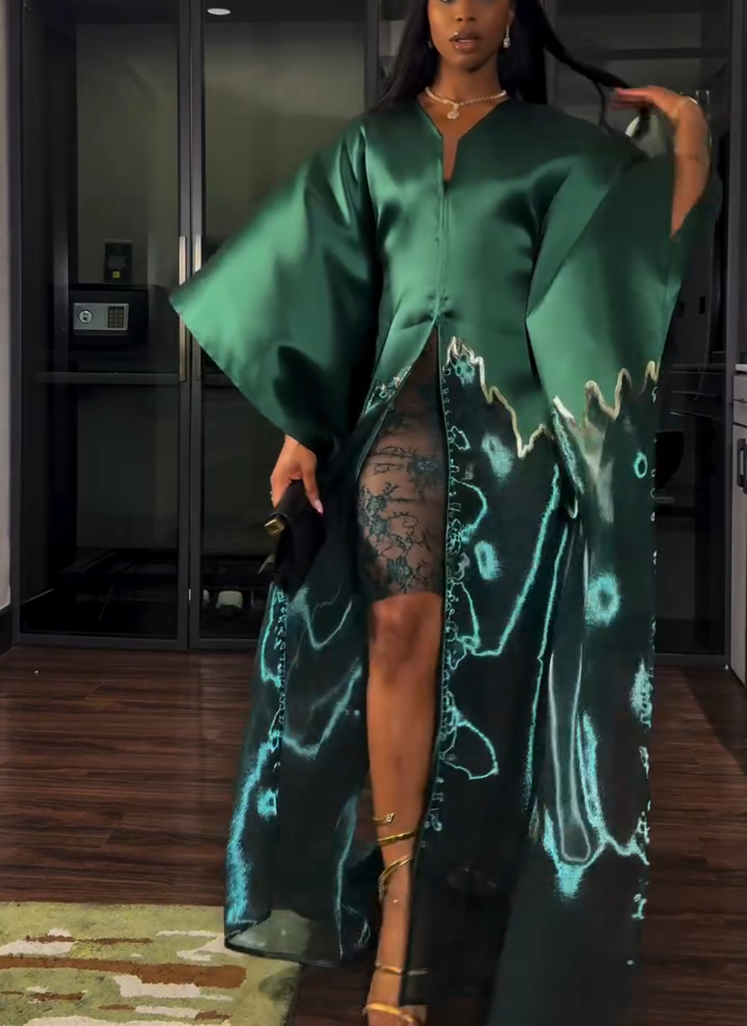 High-end satin dress