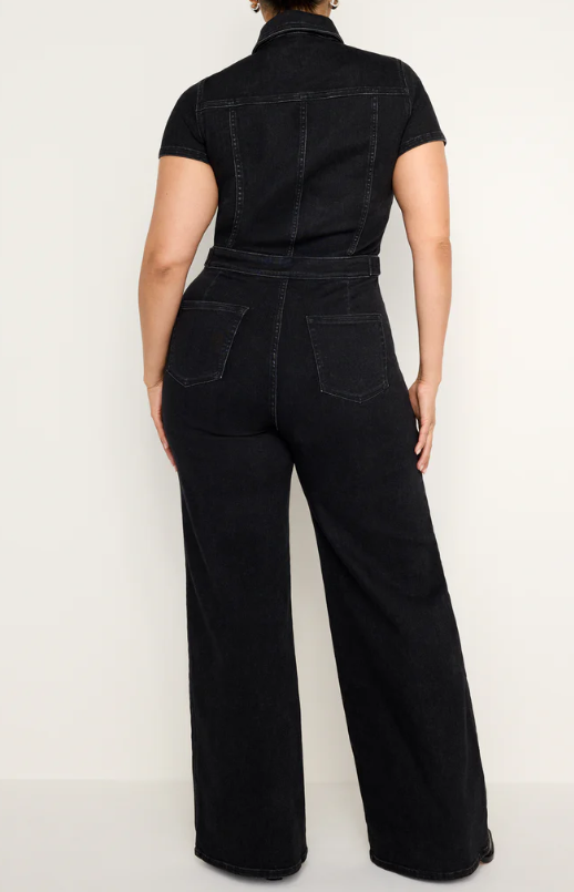Casual Stretch Denim Zip Jumpsuit