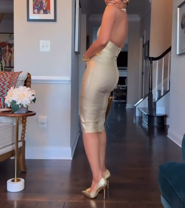 Gold Sexy Dress Suit