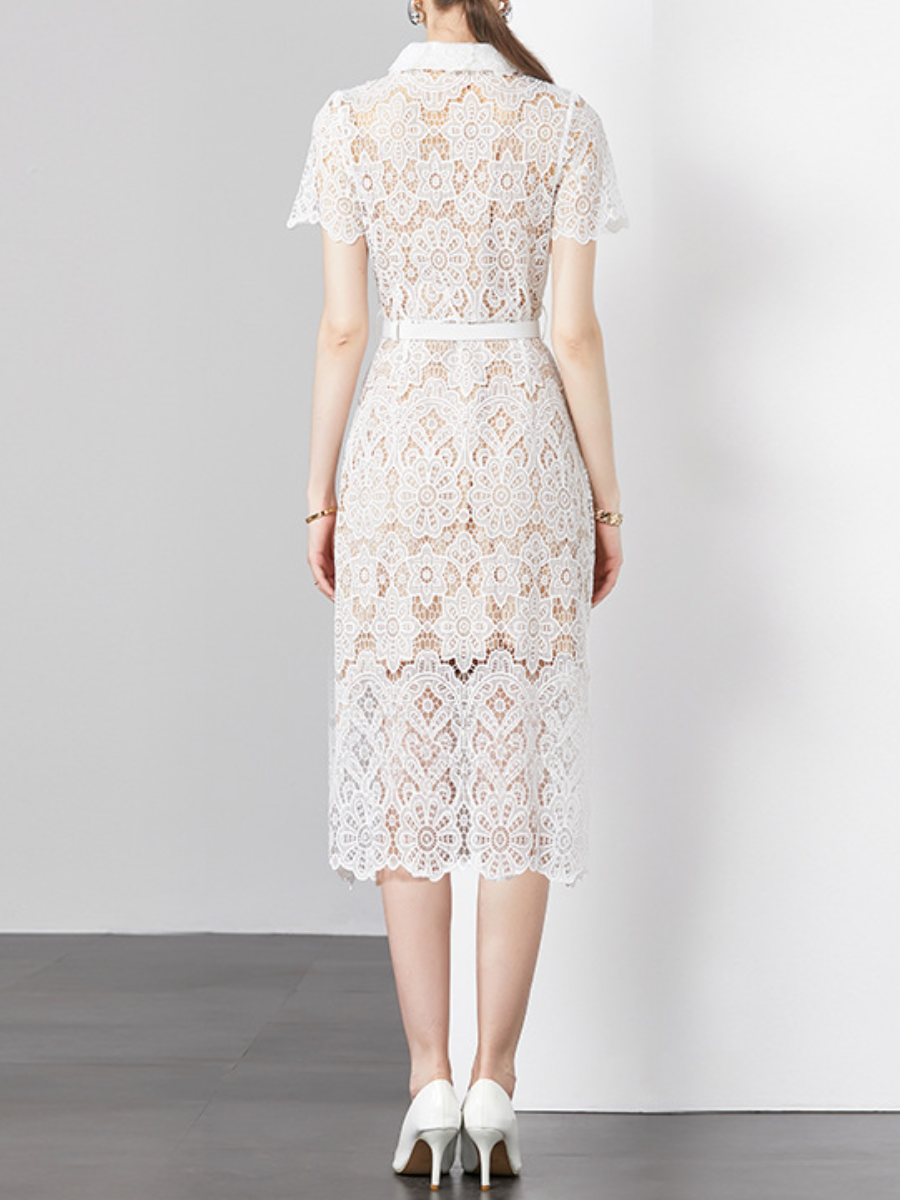 Demure Lace Midi Dress