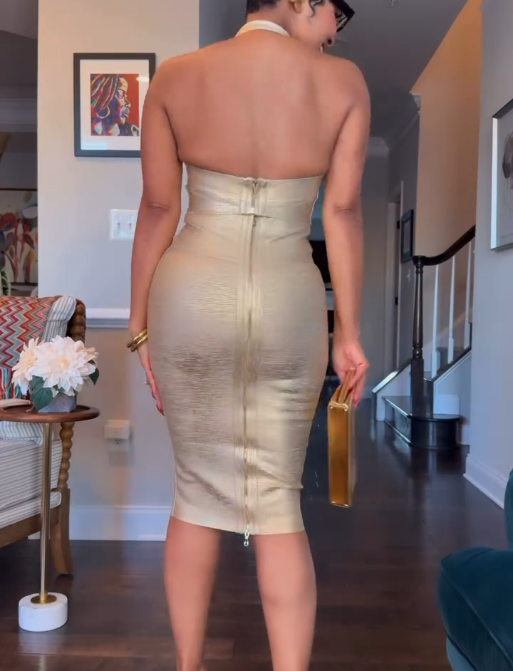 Gold Sexy Dress Suit