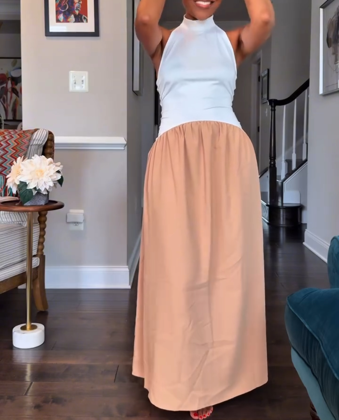 High Neck Halter Dress