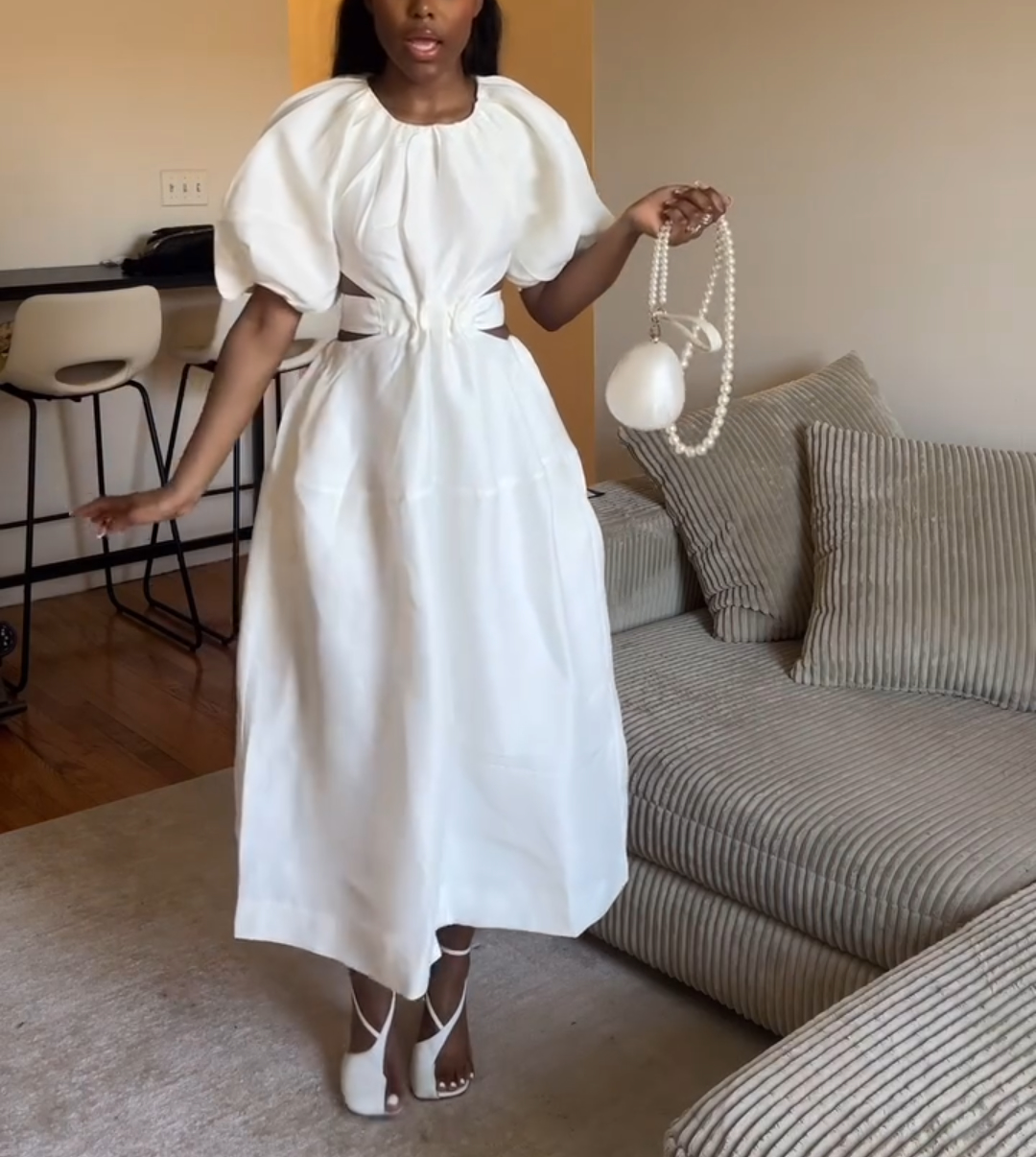 White waist dress