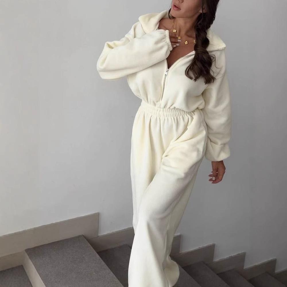 Casual elastic waist jumpsuit