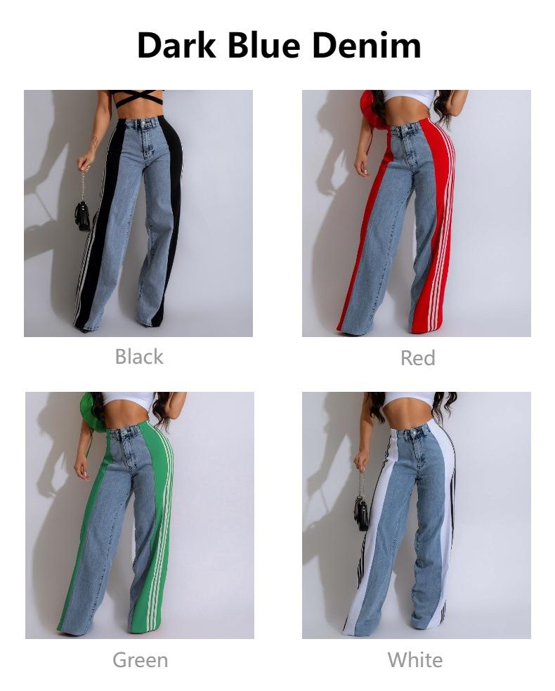 Panelled 3-Stripes Wide-Leg Jeans