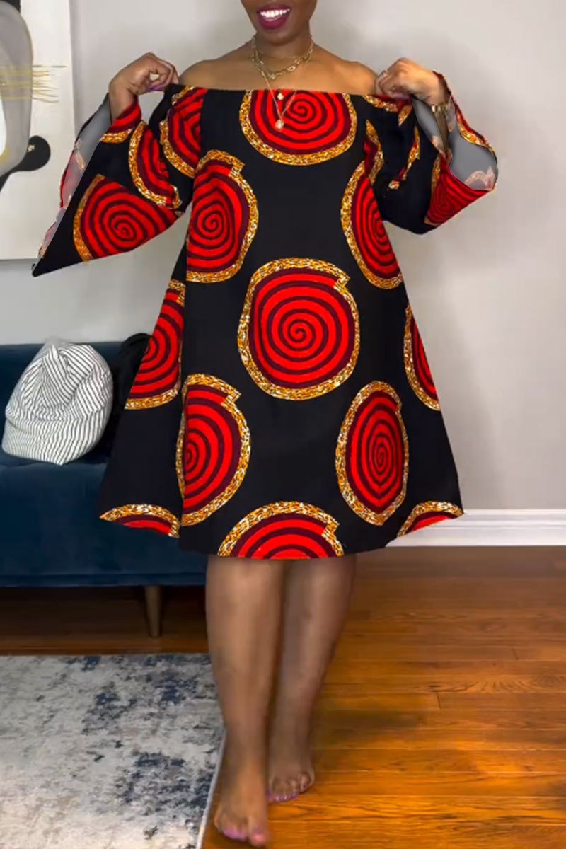 Printed A-line Dress