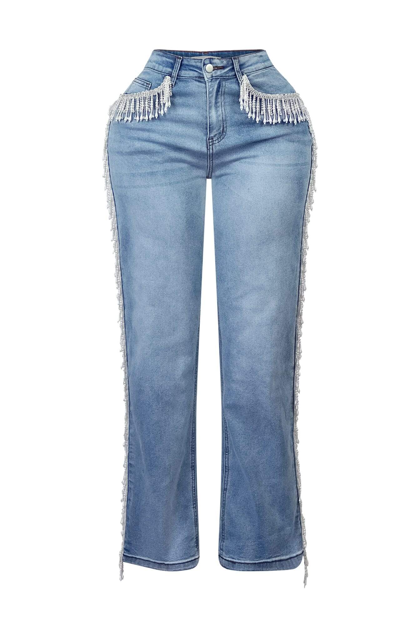 Sweet Pearl Fringe Jeans