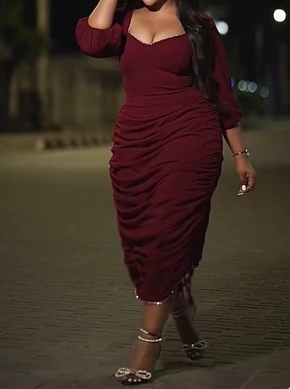 Burgundy Dazzle Maxi Party Dress