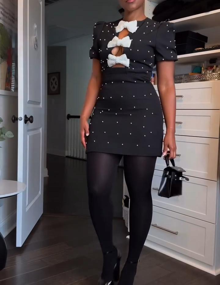 Sweet Pearl Bow Dress