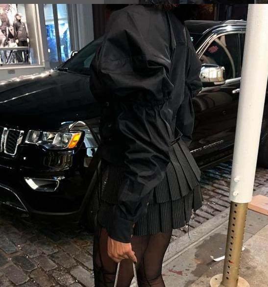Black trendy two piece suit