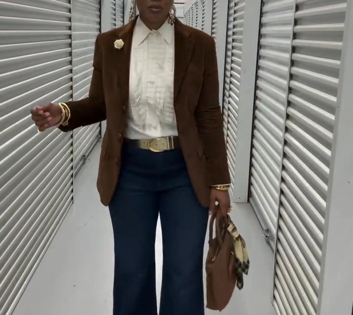Brown floral formal & casual blazer