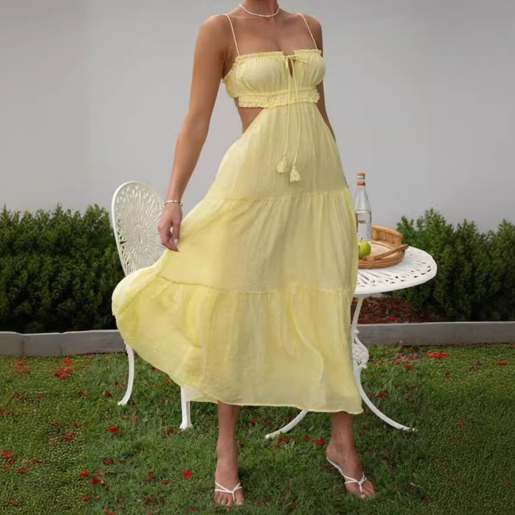 V-neck sleeveless patchwork dress