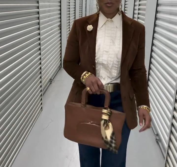 Brown floral formal & casual blazer