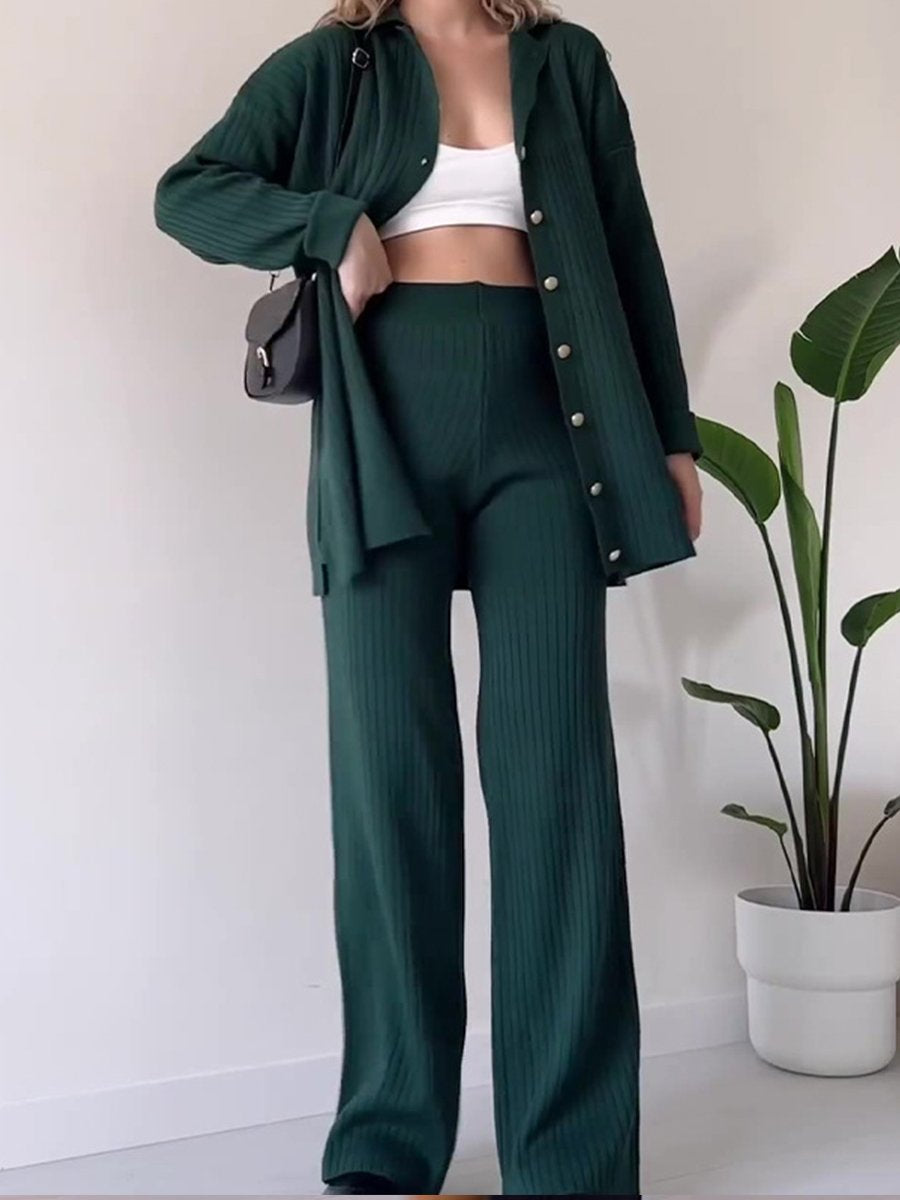 Women's Casual Button Knit Suit