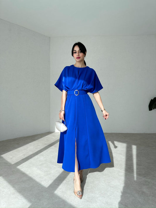 Fashionable round neck slim long skirt