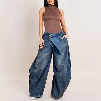 Pop Vintage Distressed Washed Jeans