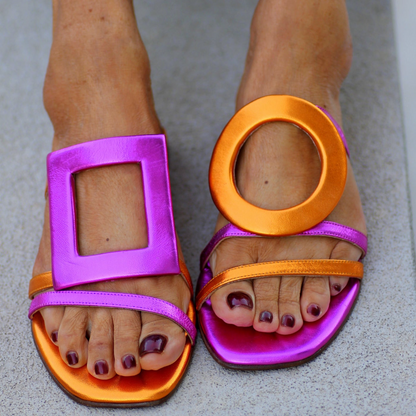 Asymmetrical Design Flat Slippers