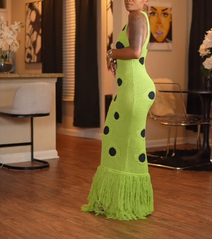 Knitted fringe dress