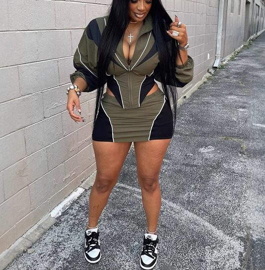 Sports style loose casual skirt suit
