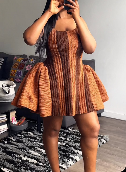 Crochet Flared Mini Dress