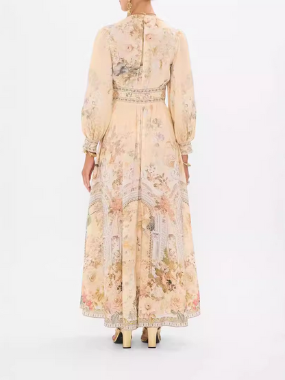 Demure Floral Maxi Dress