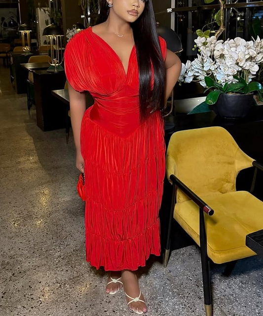 Classic Red w-neck Dress