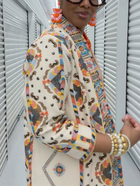 Embroidered beaded jacket