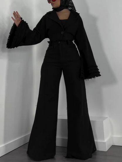 Bell sleeve lapel two piece suit