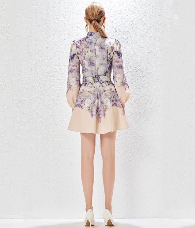 Lyrical Floral Print Mini Dress