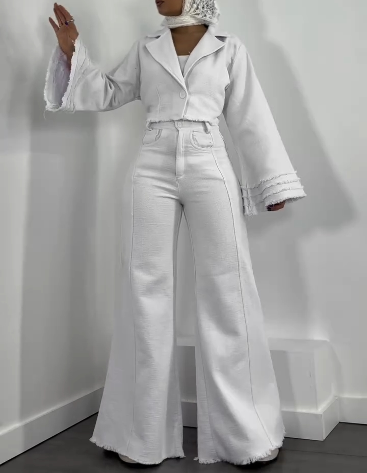 Bell sleeve lapel two piece suit