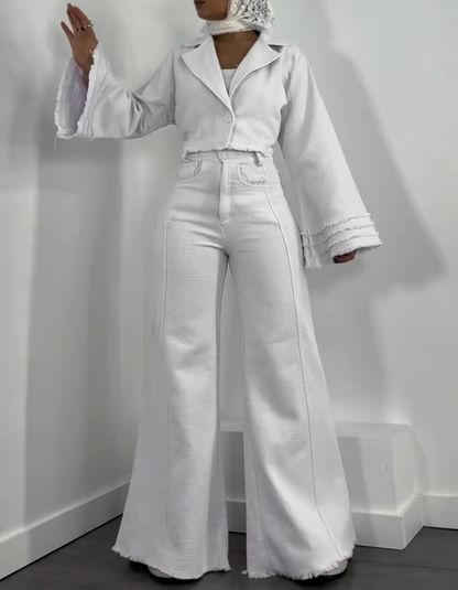 Bell sleeve lapel two piece suit