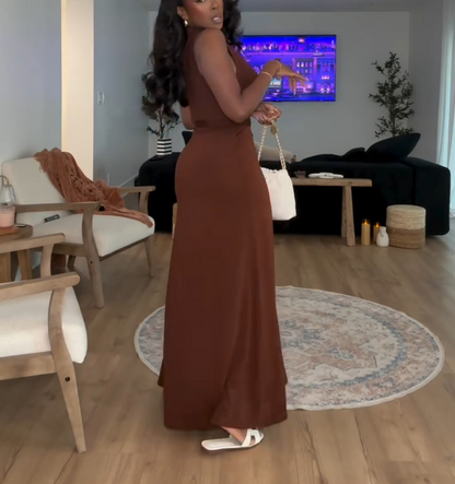 Sleeveless high waist jumpsuit