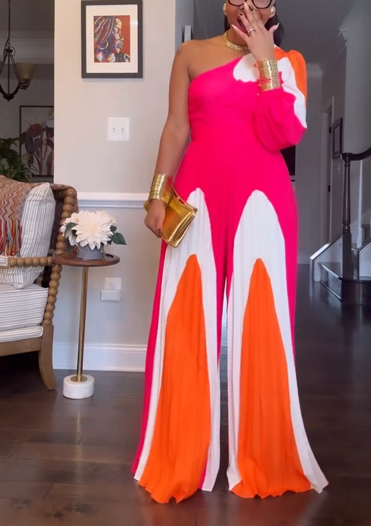 Women's Rose One-shoulder Jumpsuit