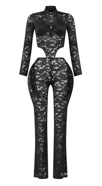 Lace Side Cut Out Jumpsuit
