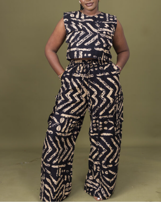 Printed casual suit