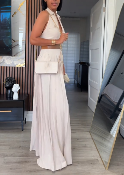 Halter Neck Fit and Flare Dress
