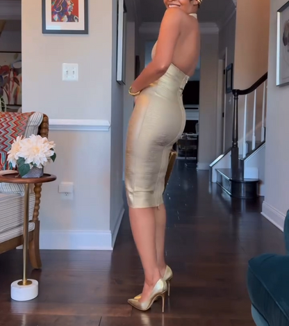 Gold Sexy Dress Suit
