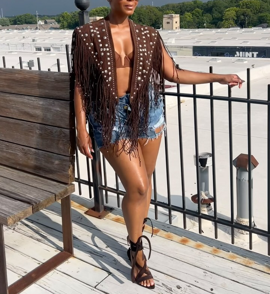 Brown Fringe Jacket