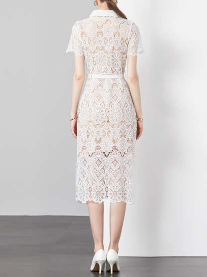 Demure Lace Midi Dress